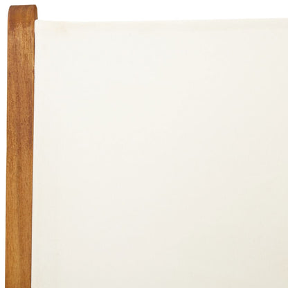 Tuinstoelen 4 st massief hout en stof crèmewit