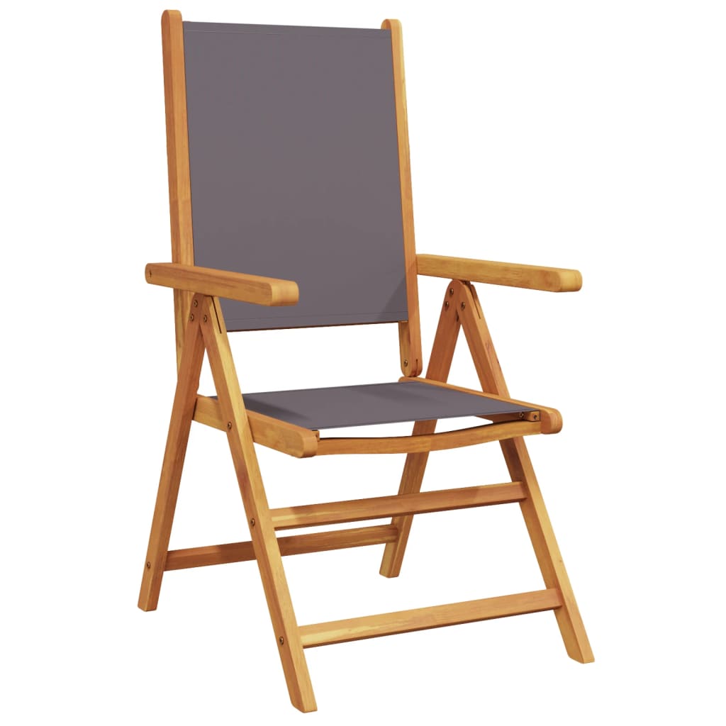 Tuinstoelen 6 st verstelbaar hout en stof antracietkleurig