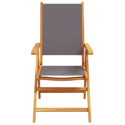 Tuinstoelen 6 st verstelbaar hout en stof antracietkleurig