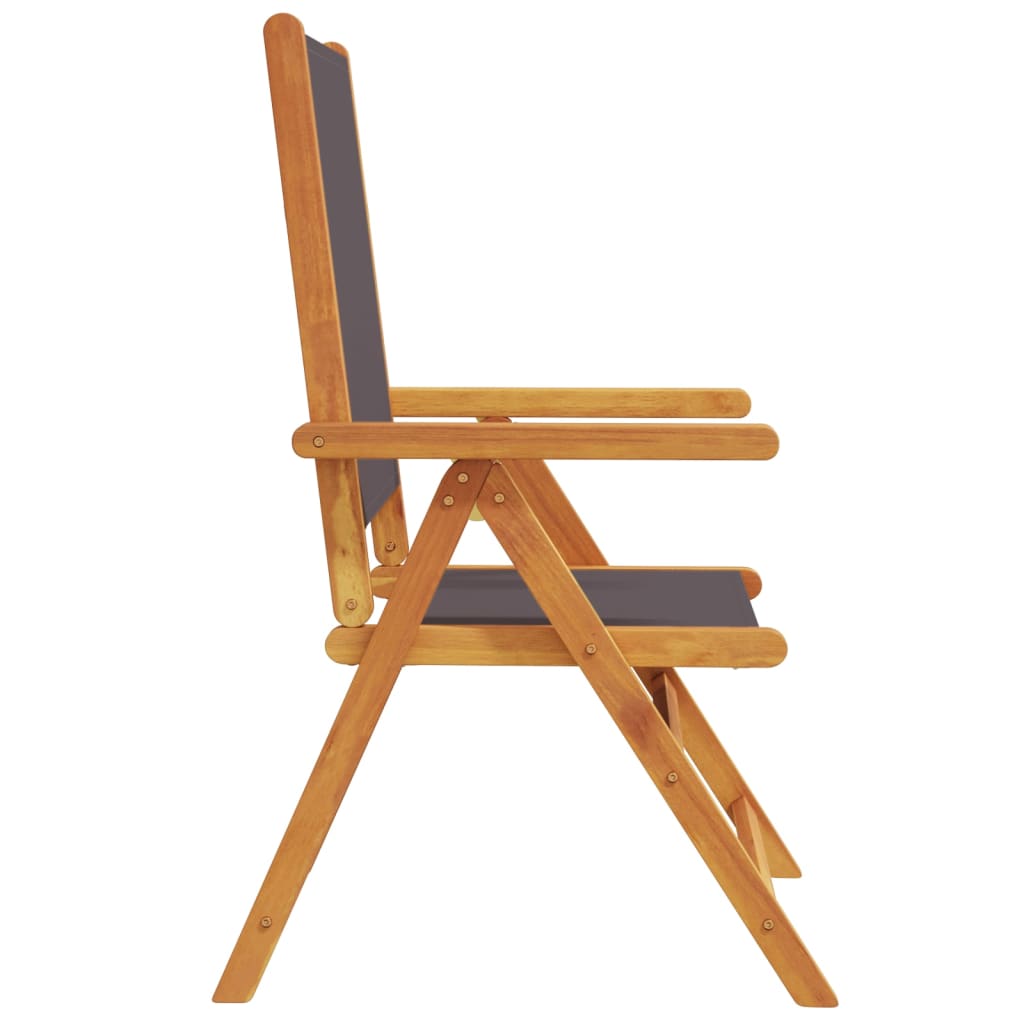 Tuinstoelen 6 st verstelbaar hout en stof antracietkleurig