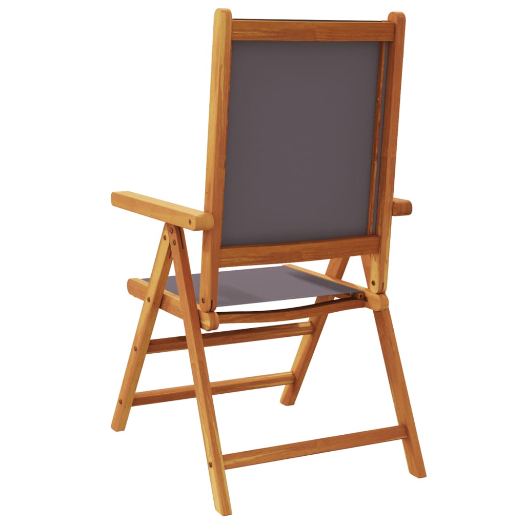 Tuinstoelen 6 st verstelbaar hout en stof antracietkleurig
