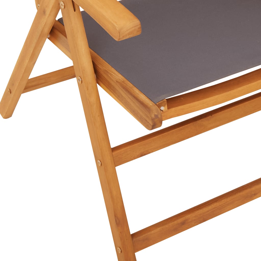 Tuinstoelen 6 st verstelbaar hout en stof antracietkleurig