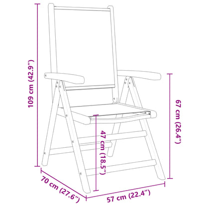 Tuinstoelen 6 st verstelbaar hout en stof antracietkleurig