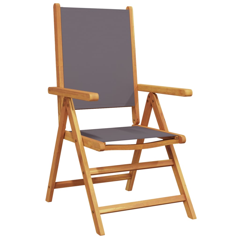 Tuinstoelen 8 st verstelbaar hout en stof antracietkleurig