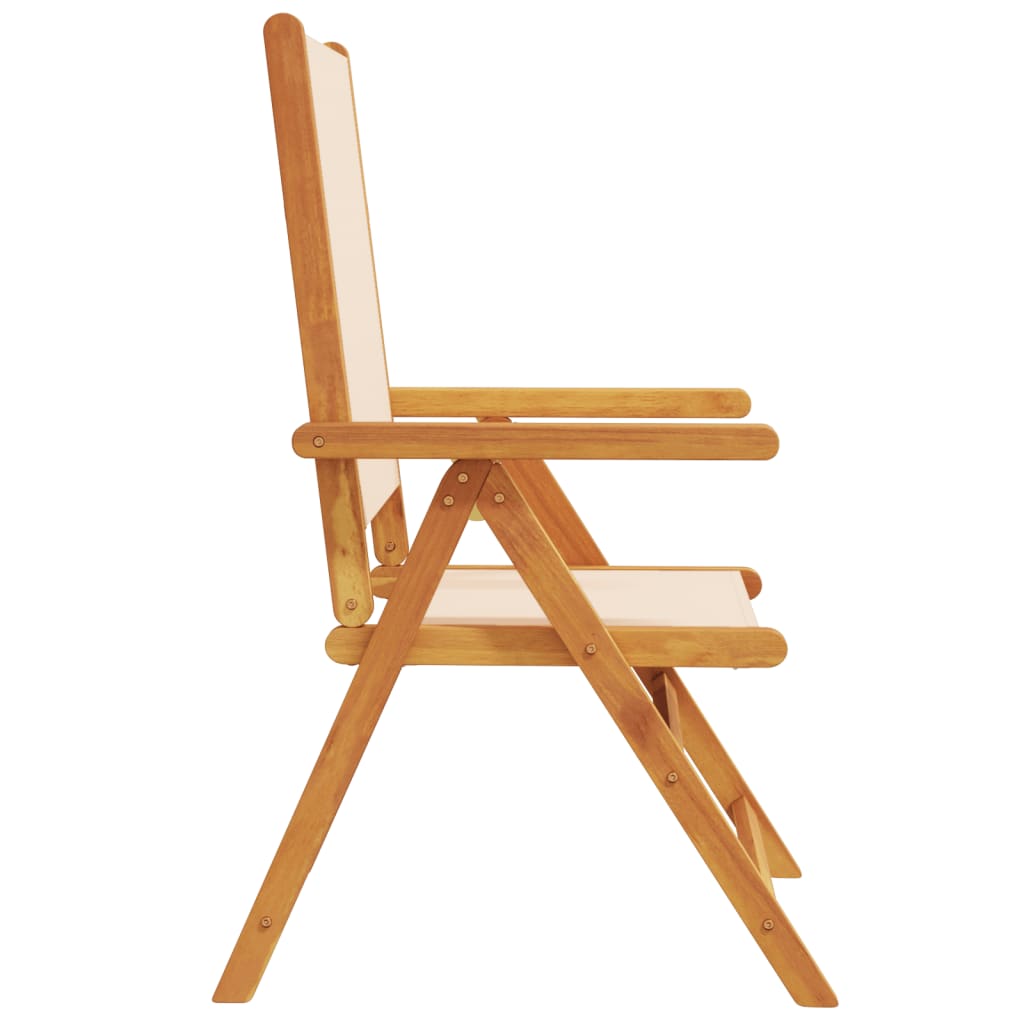 Tuinstoelen 8 st inklapbaar stof en massief hout beige