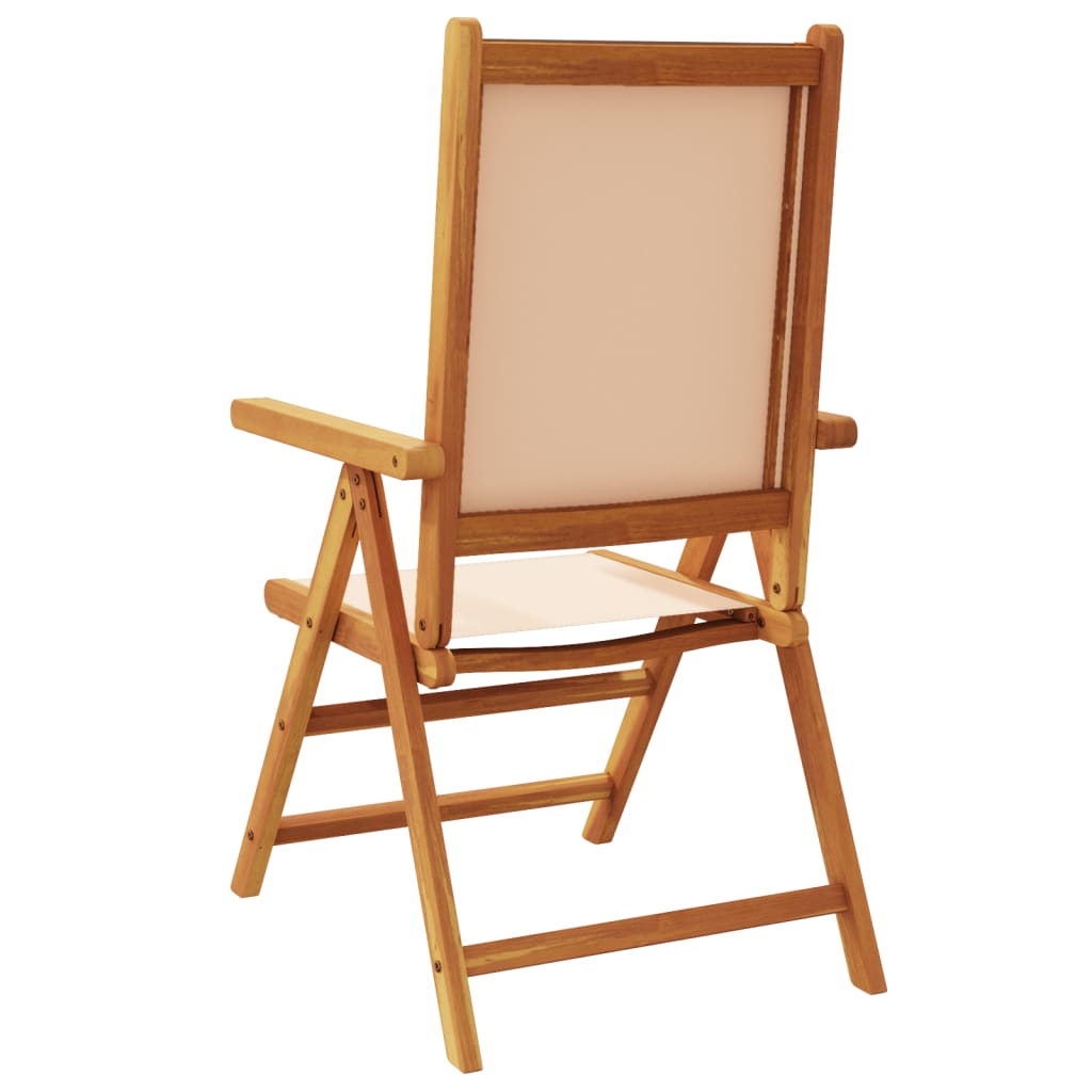Tuinstoelen 8 st inklapbaar stof en massief hout beige