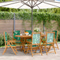 Tuinstoelen 6 st verstelbaar massief hout en stof groen