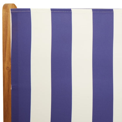 Tuinstoelen 8 st verstelbaar massief hout en stof blauw en wit