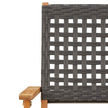 Tuinstoelen 6 st inklapbaar poly rattan en massief hout zwart