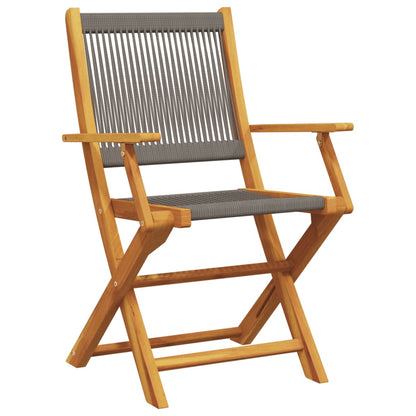 Tuinstoelen 4 st inklapbaar massief acaciahout grijs