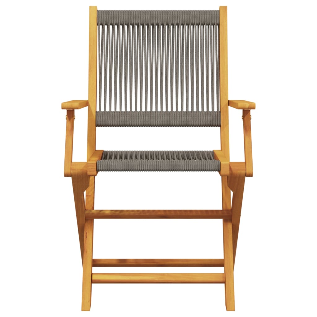 Tuinstoelen 4 st inklapbaar massief acaciahout grijs