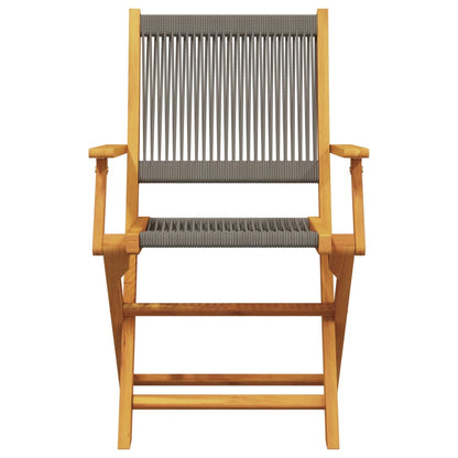 Tuinstoelen 4 st inklapbaar massief acaciahout grijs