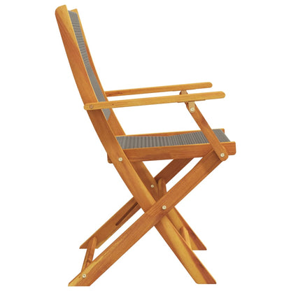 Tuinstoelen 4 st inklapbaar massief acaciahout grijs