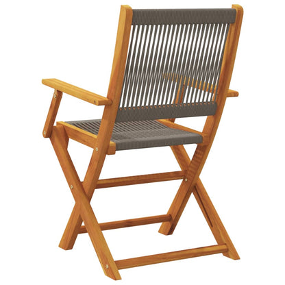 Tuinstoelen 4 st inklapbaar massief acaciahout grijs