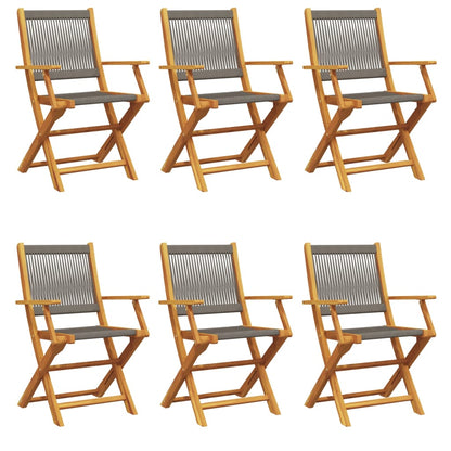 Tuinstoelen 6 st inklapbaar massief acaciahout grijs
