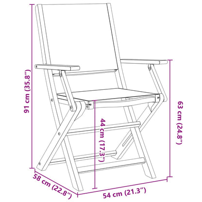 Tuinstoelen 8 st inklapbaar massief hout en stof crèmewit