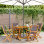 Tuinstoelen 4 st inklapbaar massief hout en stof antracietkleur