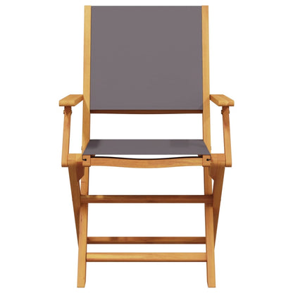 Tuinstoelen 8 st inklapbaar massief hout en stof antracietkleur