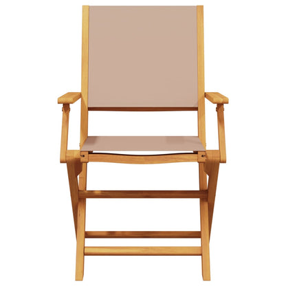 Tuinstoelen 4 st inklapbaar stof en massief hout taupe