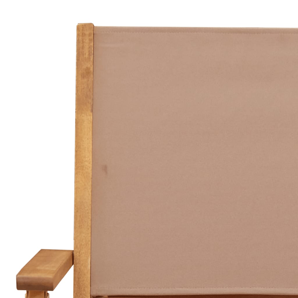 Tuinstoelen 6 st inklapbaar stof en massief hout taupe