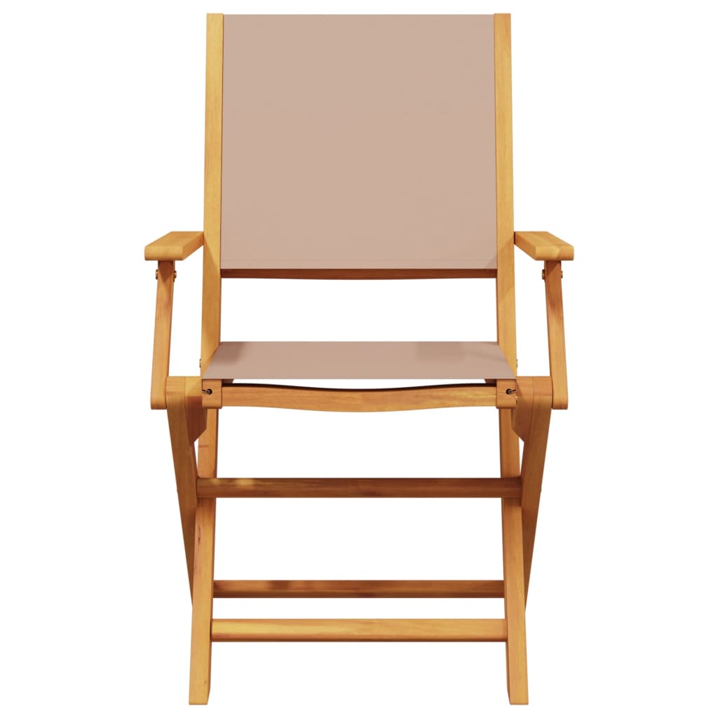 Tuinstoelen 8 st inklapbaar stof en massief hout taupe