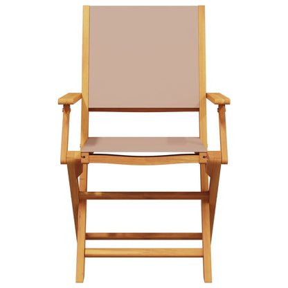 Tuinstoelen 8 st inklapbaar stof en massief hout taupe