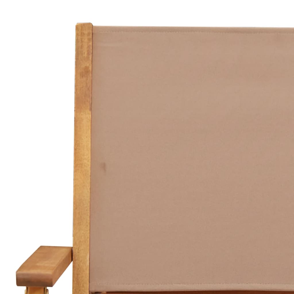 Tuinstoelen 8 st inklapbaar stof en massief hout taupe