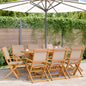 Tuinstoelen 8 st inklapbaar stof en massief hout taupe