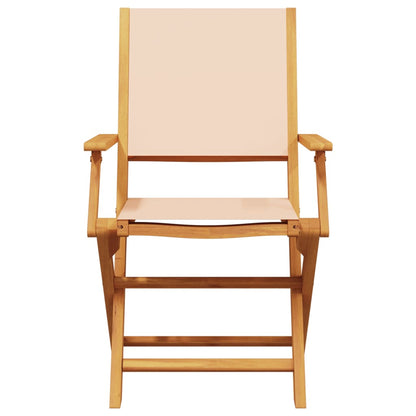 Tuinstoelen 8 st inklapbaar stof en massief hout beige