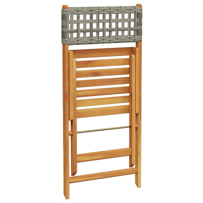 Tuinstoelen 6 st inklapbaar poly rattan en massief hout grijs