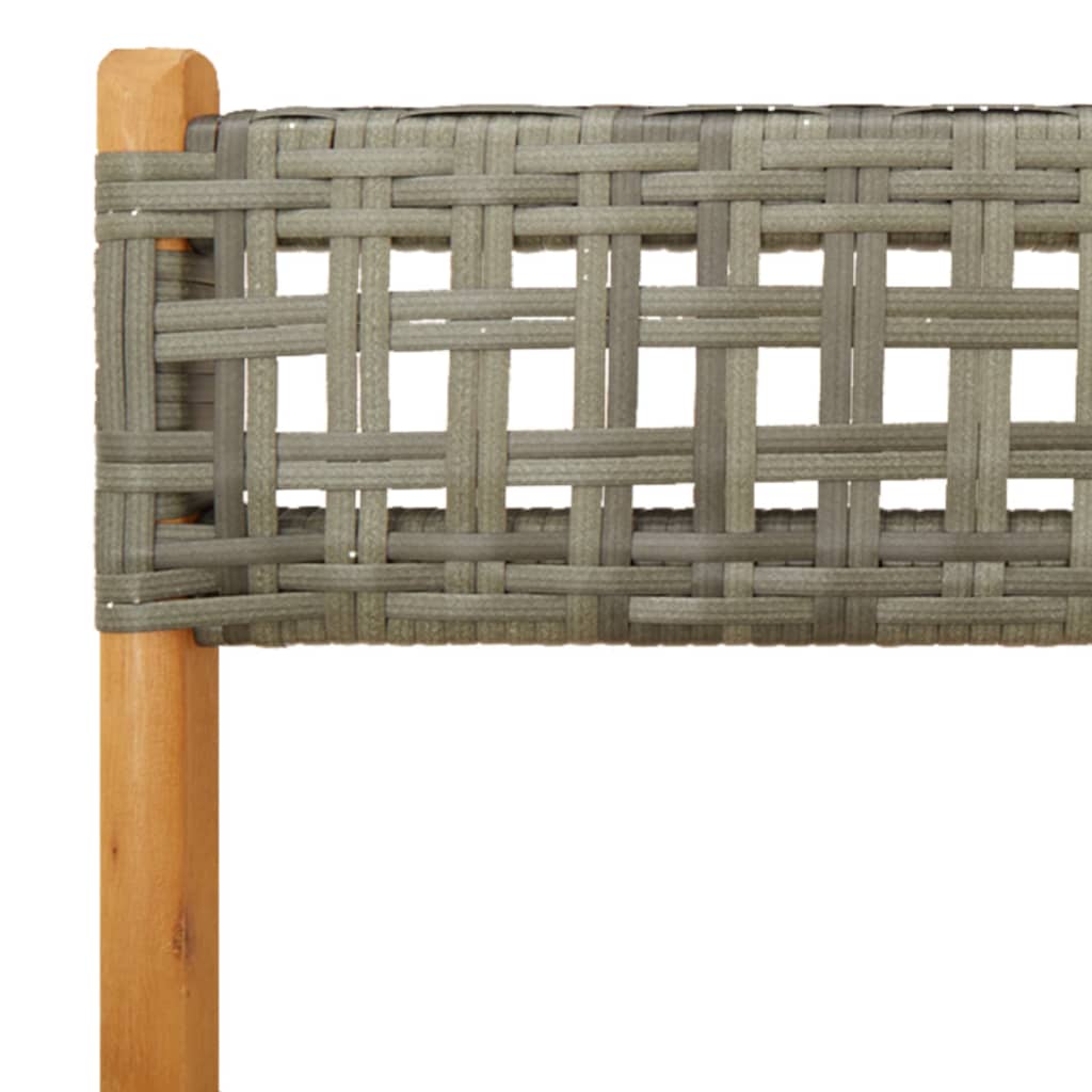Tuinstoelen 6 st inklapbaar poly rattan en massief hout grijs