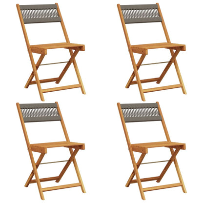 Tuinstoelen 4 st inklapbaar massief acaciahout grijs