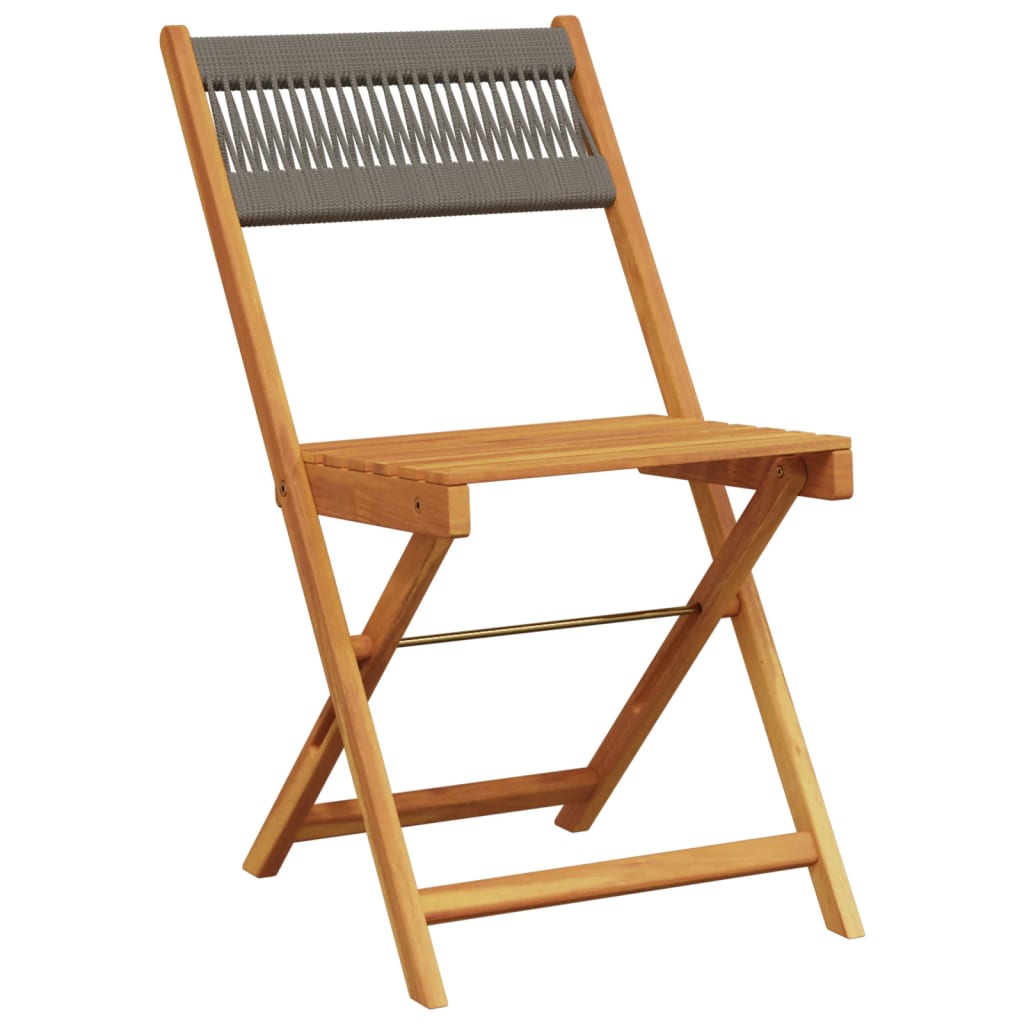 Tuinstoelen 4 st inklapbaar massief acaciahout grijs