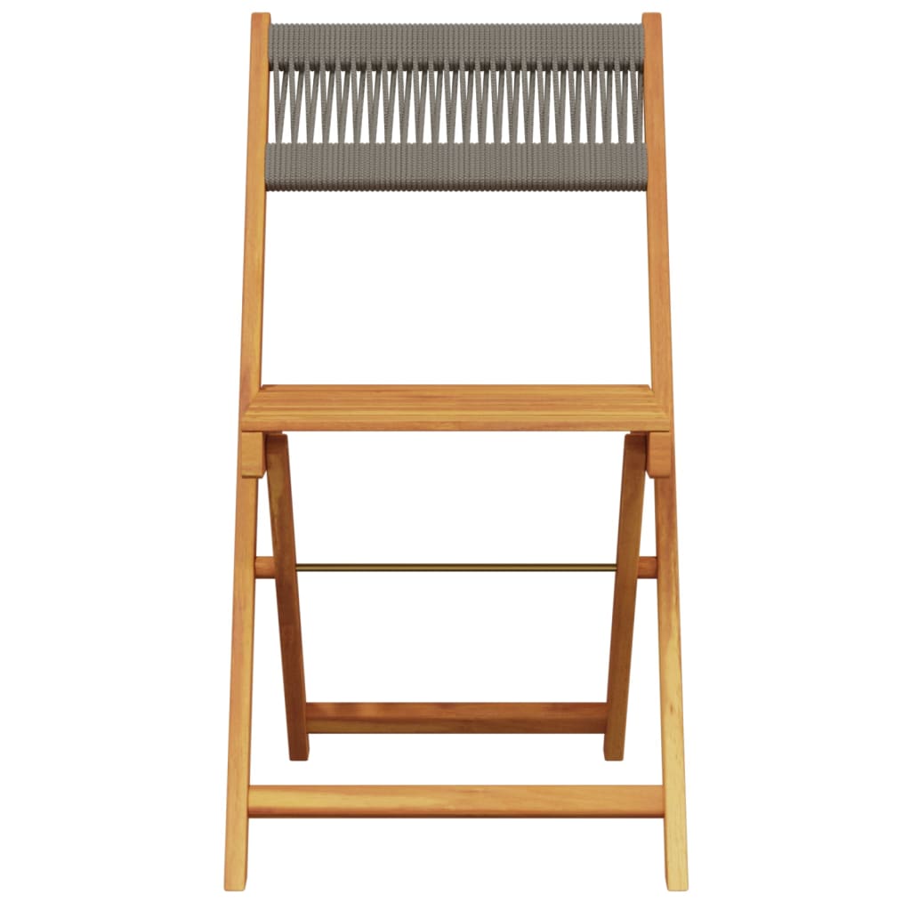 Tuinstoelen 4 st inklapbaar massief acaciahout grijs