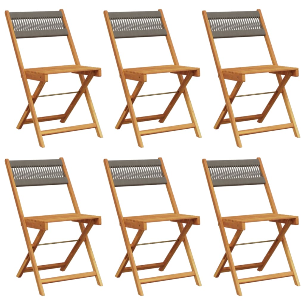 Tuinstoelen 6 st inklapbaar massief acaciahout grijs