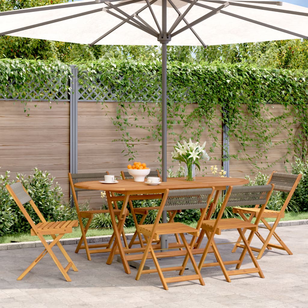 Tuinstoelen 6 st inklapbaar massief acaciahout grijs