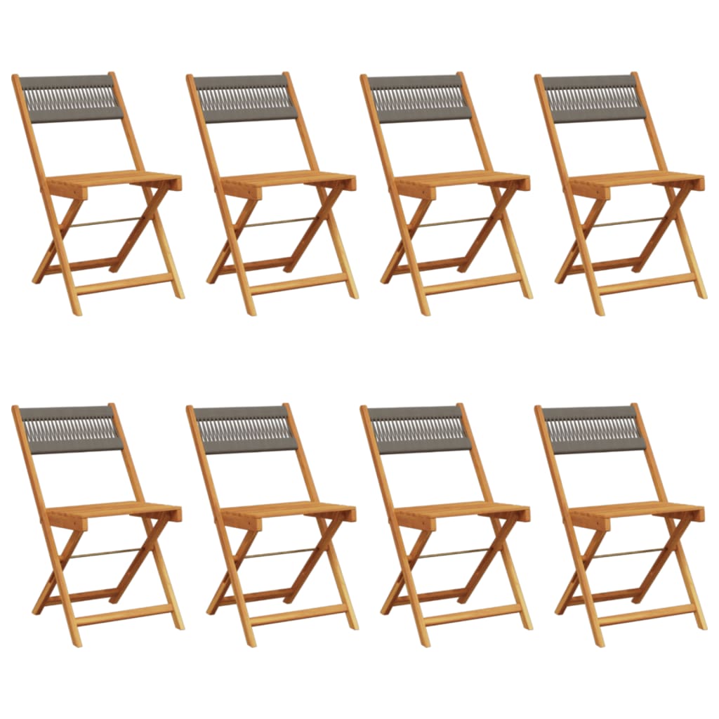 Tuinstoelen 8 st inklapbaar massief acaciahout grijs