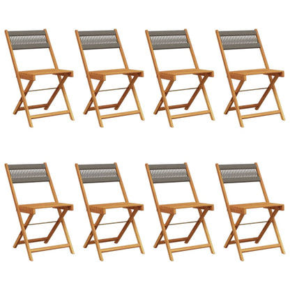 Tuinstoelen 8 st inklapbaar massief acaciahout grijs