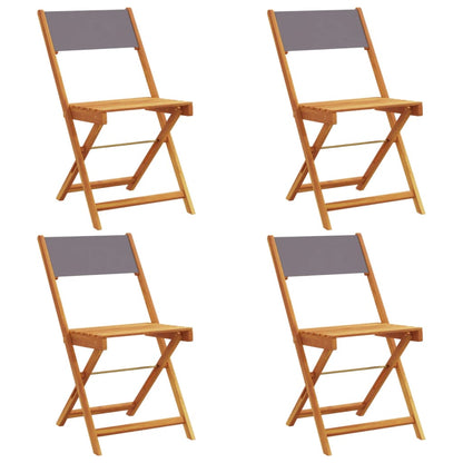 Tuinstoelen 4 st inklapbaar massief hout en stof antracietkleur