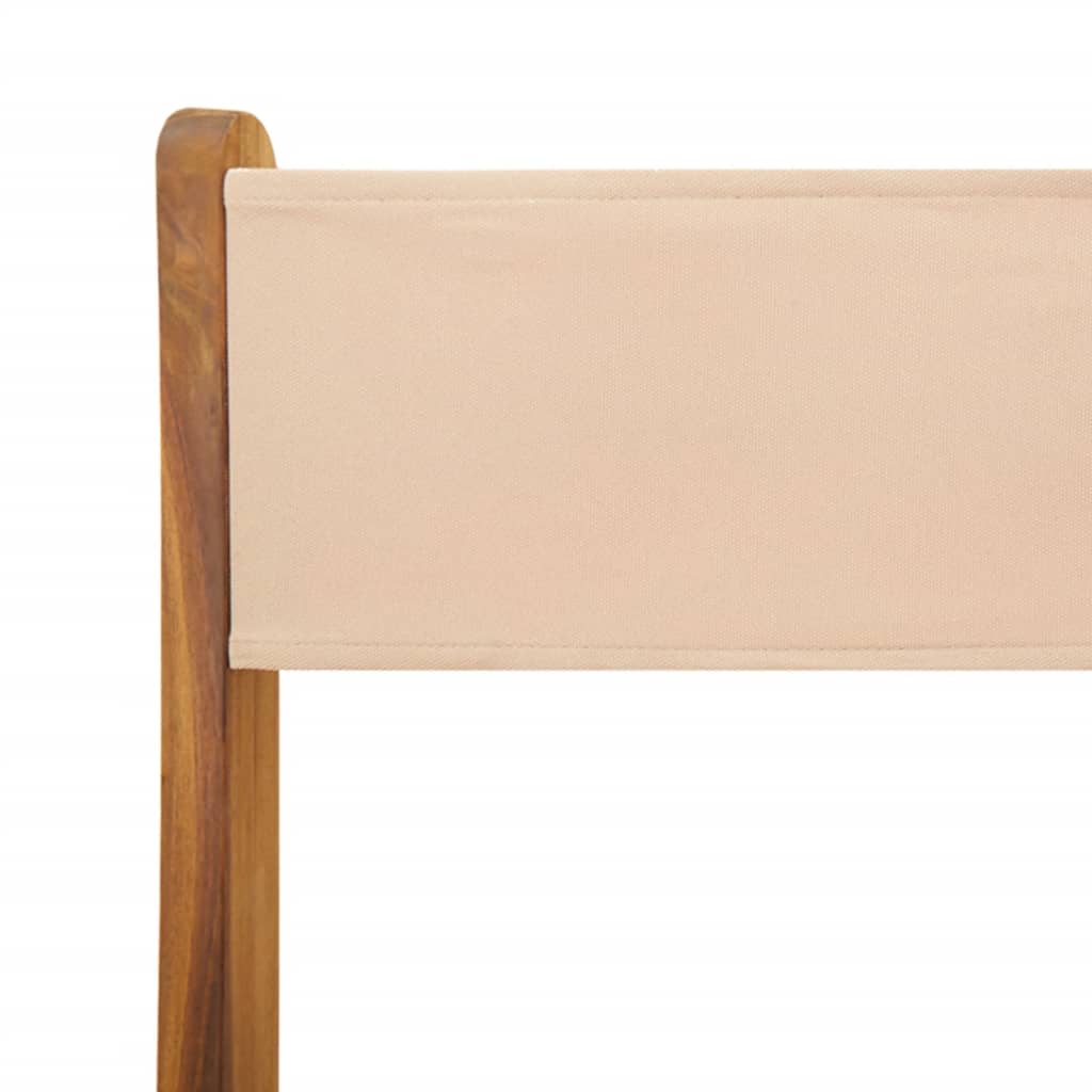 Tuinstoelen 4 st inklapbaar stof en massief hout beige