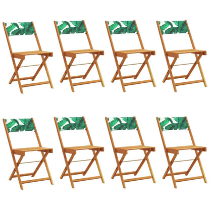 Tuinstoelen 8 st inklapbaar stof en massief hout groen