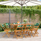 Tuinstoelen 8 st inklapbaar stof en massief hout groen