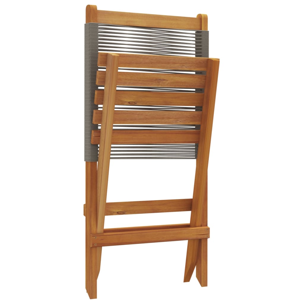 Tuinstoelen 6 st inklapbaar massief acaciahout grijs
