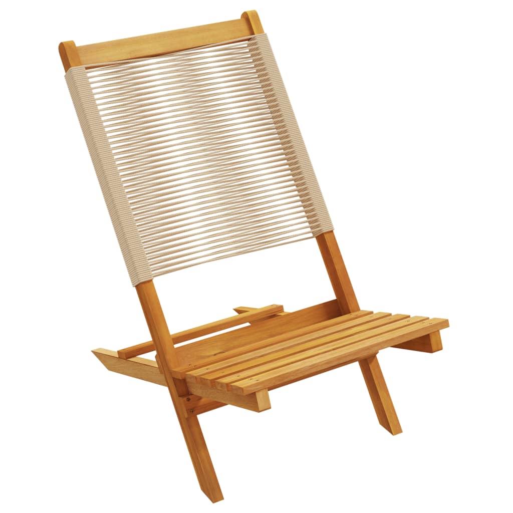 Tuinstoelen 6 st inklapbaar massief acaciahout beige