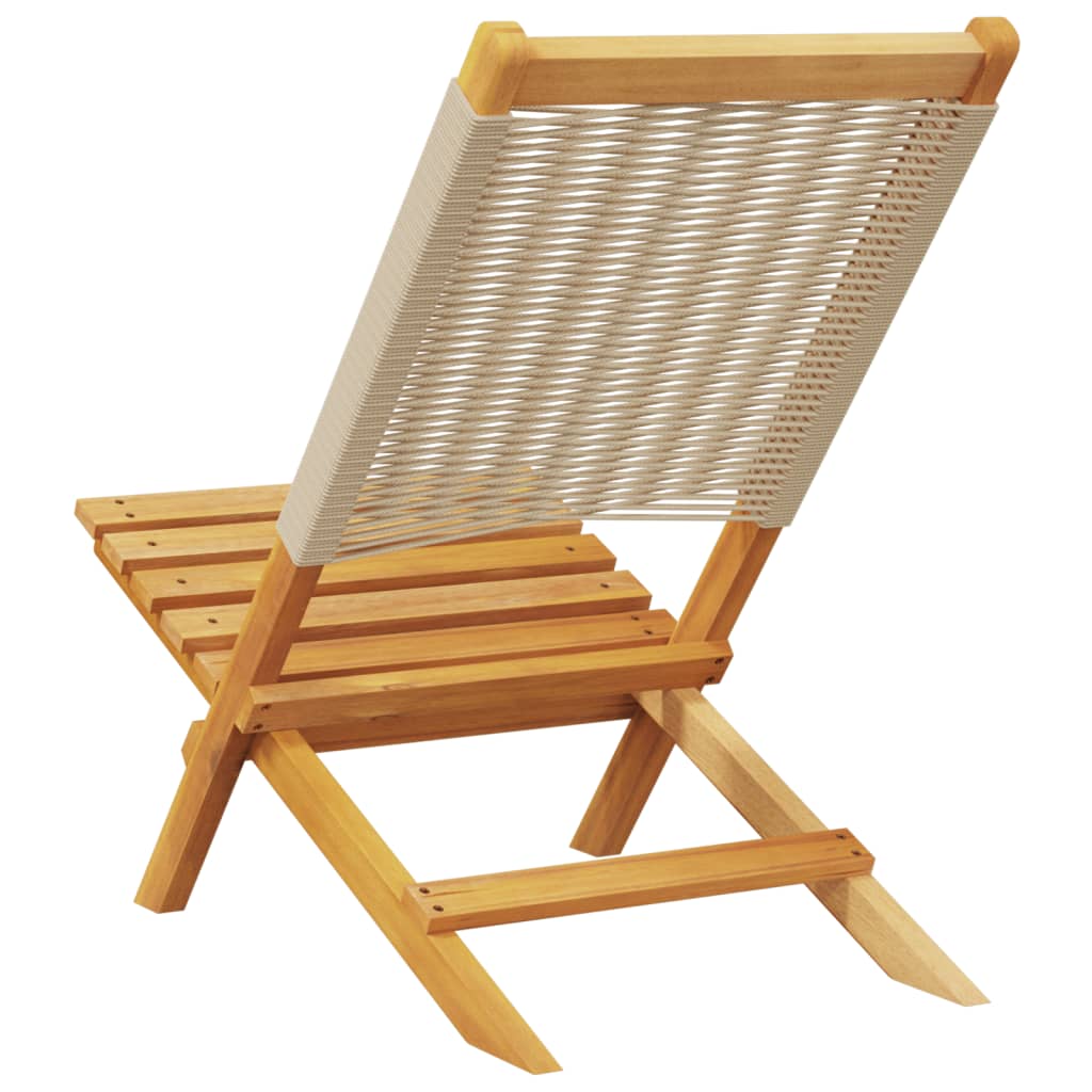 Tuinstoelen 6 st inklapbaar massief acaciahout beige