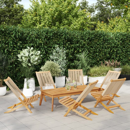 Tuinstoelen 6 st inklapbaar massief acaciahout beige