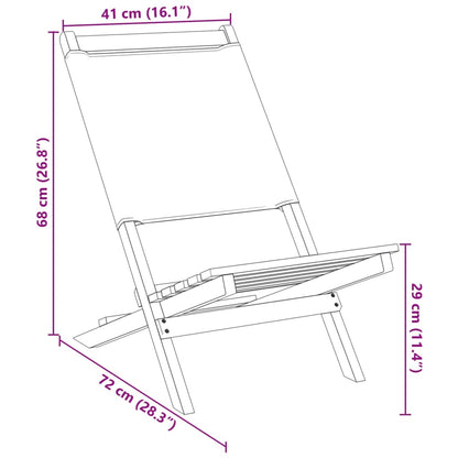 Tuinstoelen 4 st inklapbaar massief hout en stof crèmewit