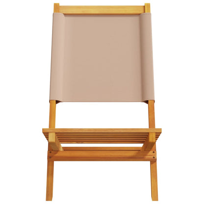Tuinstoelen 4 st inklapbaar stof en massief hout taupe