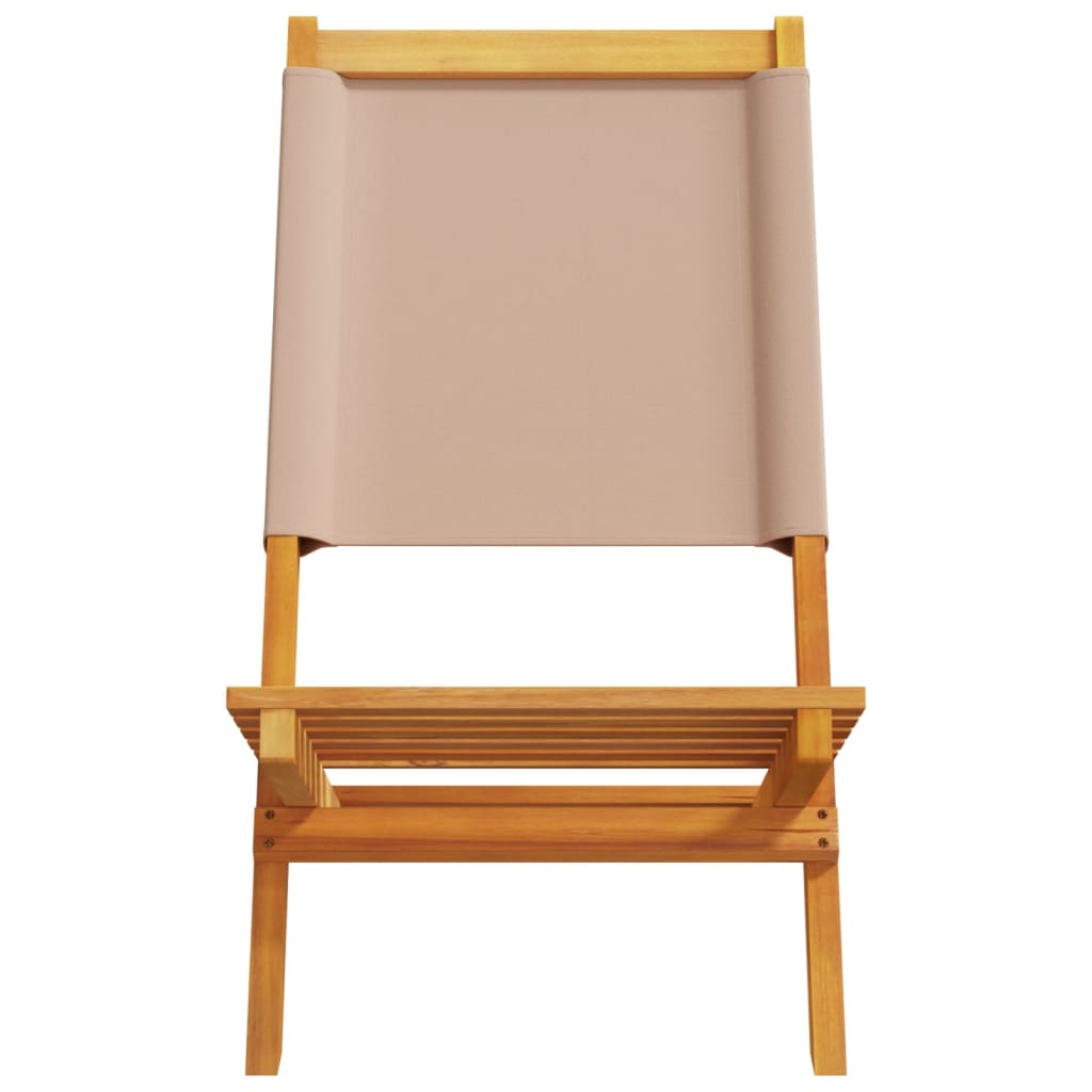Tuinstoelen 6 st inklapbaar stof en massief hout taupe