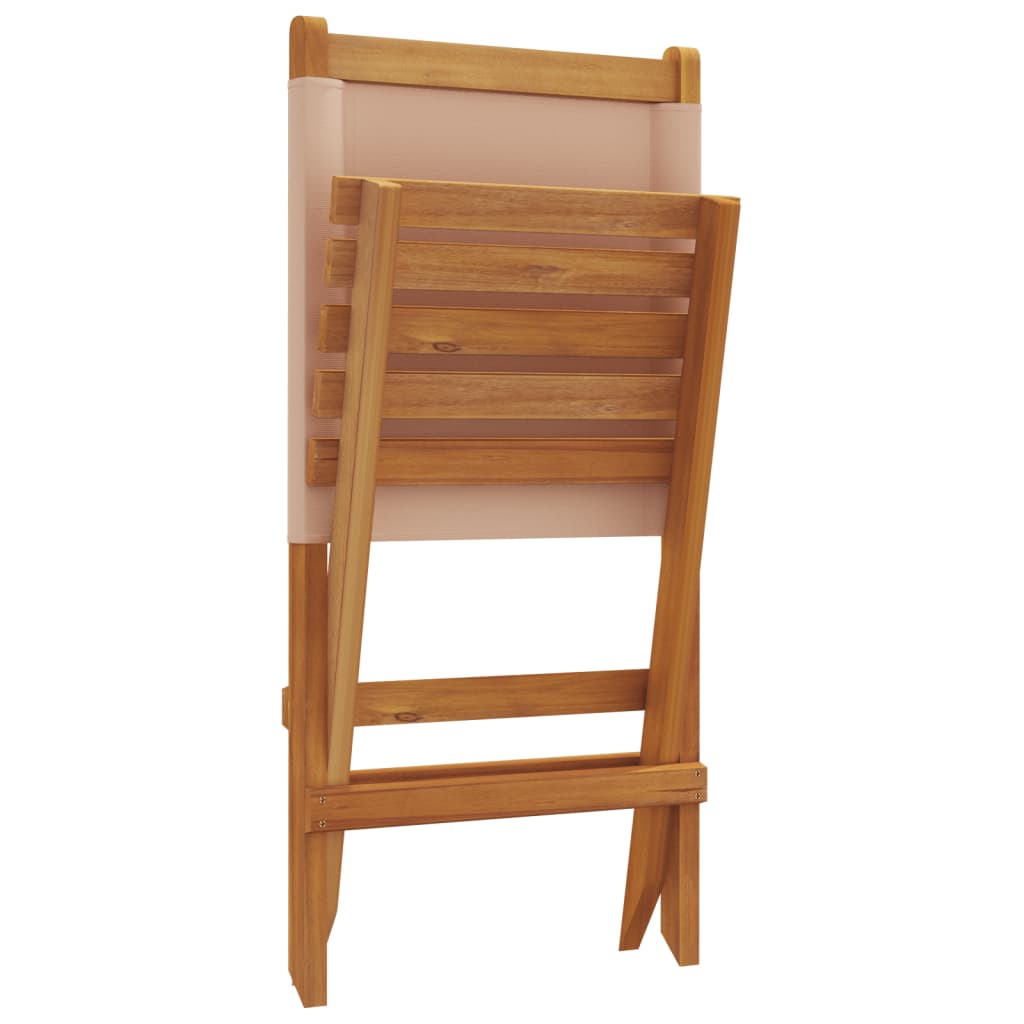 Tuinstoelen 6 st inklapbaar stof en massief hout taupe